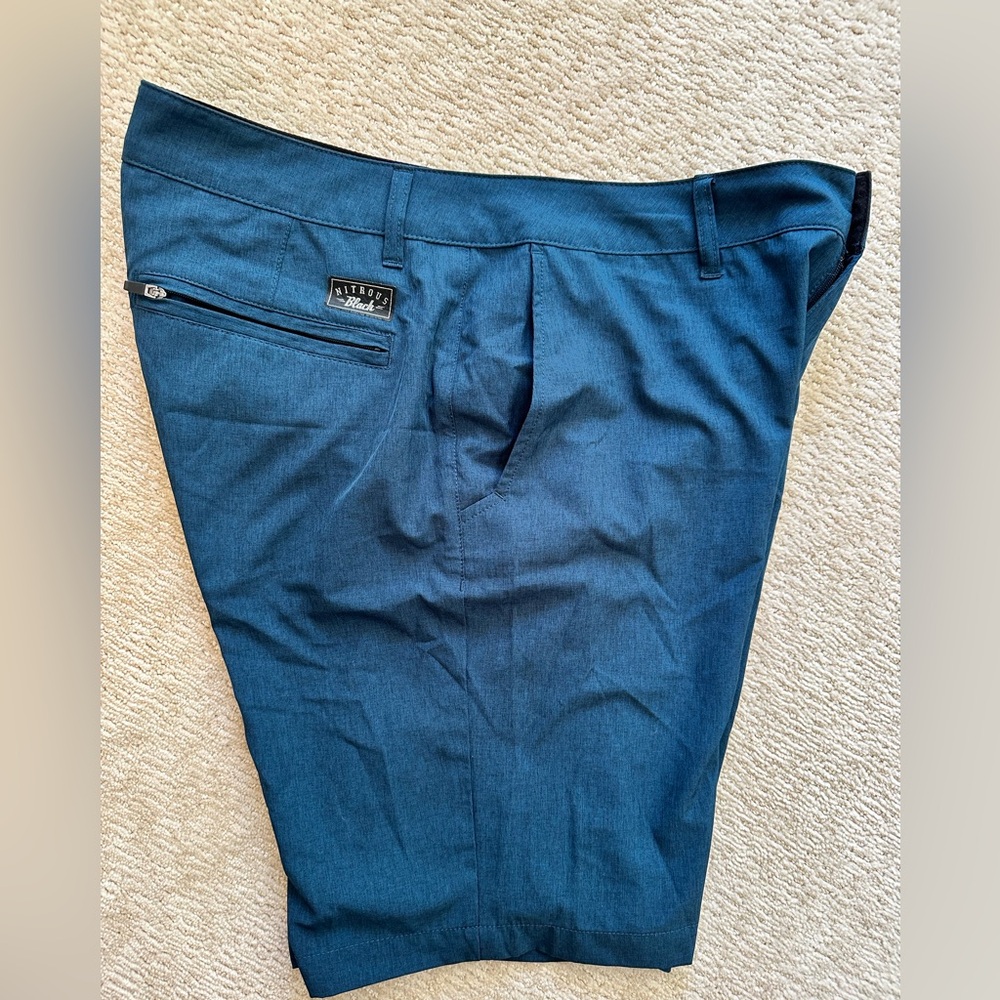Nitrous Black Hybrid Shorts - Blue, Size 33